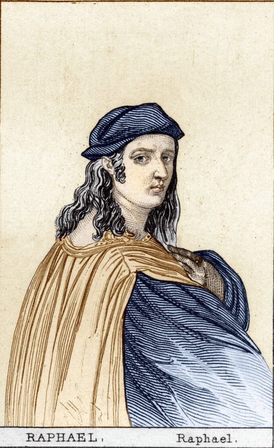 Portrait de Raphaël (Raffaello Sanzio 1483 - 1520), peintre italien. Gravure du XIXe siècle - Unknown artist