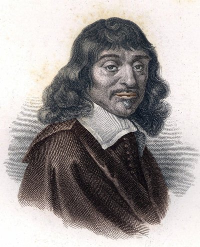 Portrait de René Descartes, gravure du 19e siècle. - Unknown artist