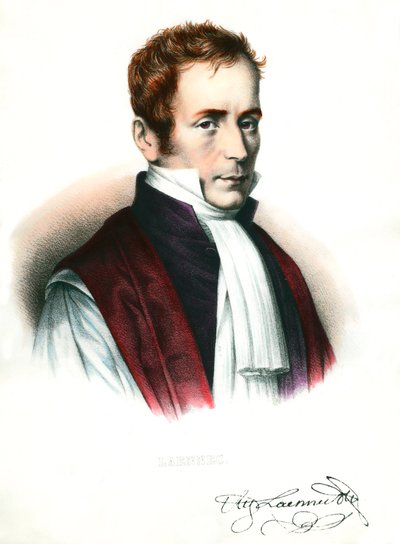 Portrait de René Laennec (1781-1826) médecin français Gravure du 19ème siècle Collection privée - Unknown artist