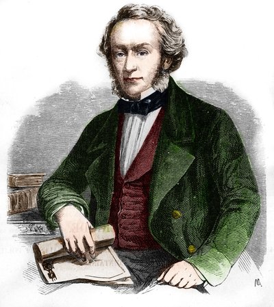 Portrait de Richard Cobden. Économiste et homme politique britannique (1804 -1865). Gravure de 1866. - Unknown artist