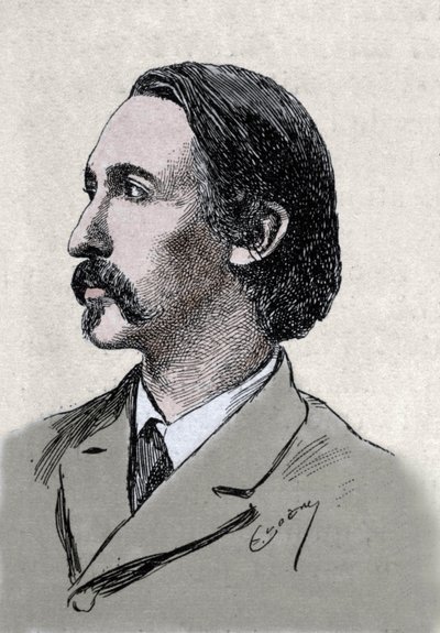 Portrait de Robert Louis Stevenson (1850-1894), écrivain britannique - Unknown artist