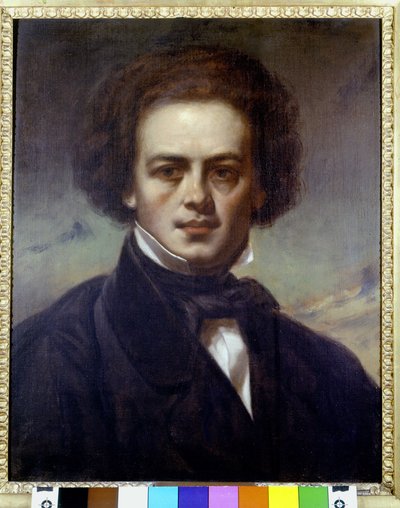 Portrait de Robert Schumann (1810-1856), compositeur allemand. Peinture anonyme vers 1840. Museo Teatrale alla Scala - Unknown artist