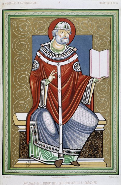 Portrait de Saint Grégoire, chromo du XIXe d