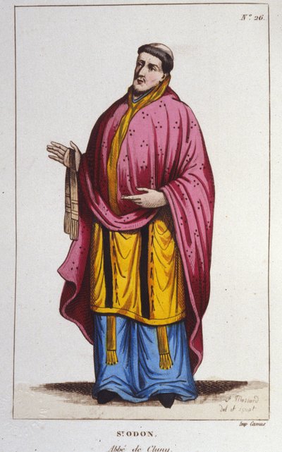 Portrait de Saint Odon de Cluny gravure de 1830 - Unknown artist