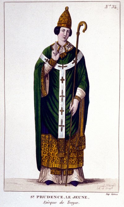 Portrait de Saint Prudence par Troyes, évêque de Troyes (IXe siècle). - Unknown artist