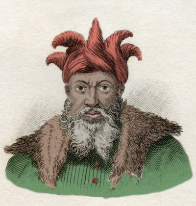Portrait de Saladin (1138-1193) (Salah al Din Yusuf al-Ayyubi (al Ayyubi) commandant militaire contre les Croisés en Égypte. Gravure du 19ème siècle. - Unknown artist