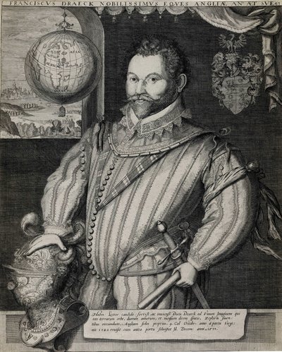 Portrait de Sir Francis Drake (vers 1540-1596), navigateur anglais - Unknown artist