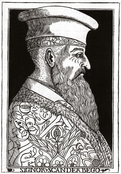 Portrait de Skanderbeg (ou Scanderbeg) (1403 - 1468), guerrier albanais - Unknown artist