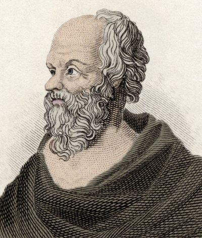 Portrait de Socrate (470-399 av. J.-C.), philosophe grec (gravure du 19ème siècle) - Unknown artist