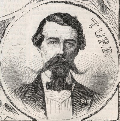 Portrait de Stefan Istvan Türr (1824-1908), général hongrois - Gravure dans « Le Monde Illustré » - Unknown artist
