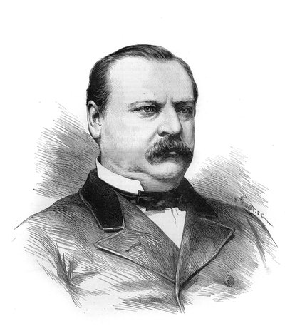 Portrait de Stephen Grover Cleveland (1837-1908) désigné pour la présidence de la république américaine par les délégués des États. Gravure dans "Le Monde Illustré" - Unknown artist