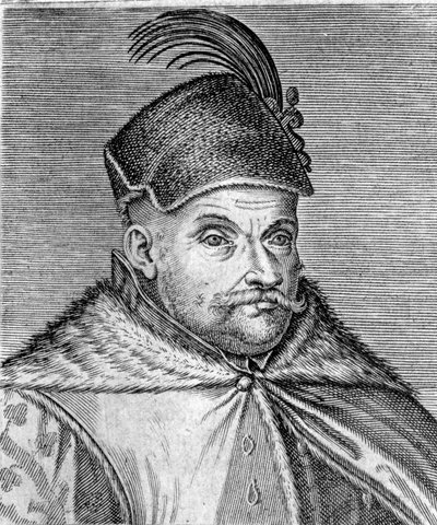 Portrait de Étienne Ier Bathory (1533-1586), prince de Transylvanie et roi de Pologne. Gravure du 16ème siècle - Unknown artist