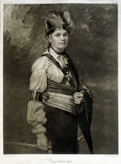 Portrait de Tayadaneega (ou Thayendanega), chef de la tribu Mohawk (groupe indien d
