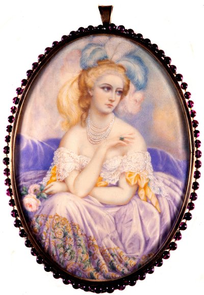 Portrait de la comtesse de Castiglione (1837-1899) (Virginia Elisabetta Luisa Carlotta Antonietta Teresa Maria Oldoini). Miniature sur ivoire - Unknown artist