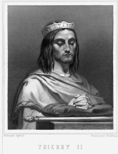 Portrait de Thierry II (? - 613), roi de Bourgogne et d