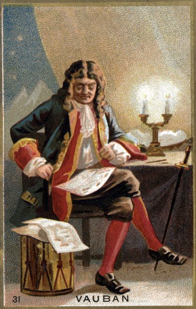 Portrait de Vauban (1633 - 1707). (Sébastien Le Prestre de Vauban) Maréchal de France et ingénieur militaire. Chromolithographie du 19e siècle. - Unknown artist