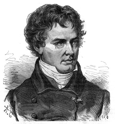 Portrait de Victor Jacquemont (1801 - 1832), botaniste et voyageur français - Gravure dans « L