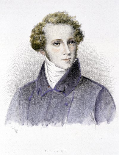 Portrait de Vincenzo Bellini, compositeur italien (1801-1835) - gravure - Unknown artist