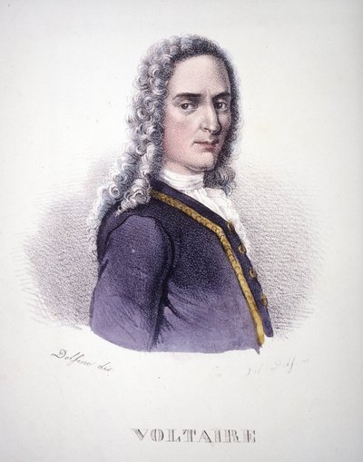 Portrait de Voltaire. Gravure du 19ème siècle - Unknown artist