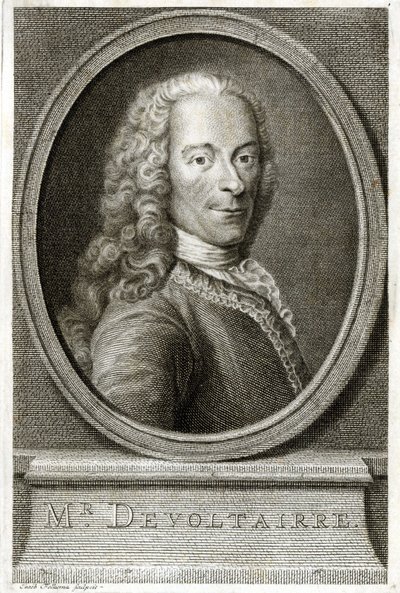 Portrait de Voltaire. Gravure du 19ème siècle. - Unknown artist