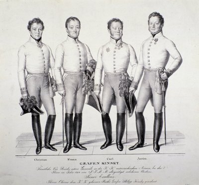 Portrait des princes de la famille Kinsky de Bohême: Christian, Franz, Carl et Anton - Unknown artist