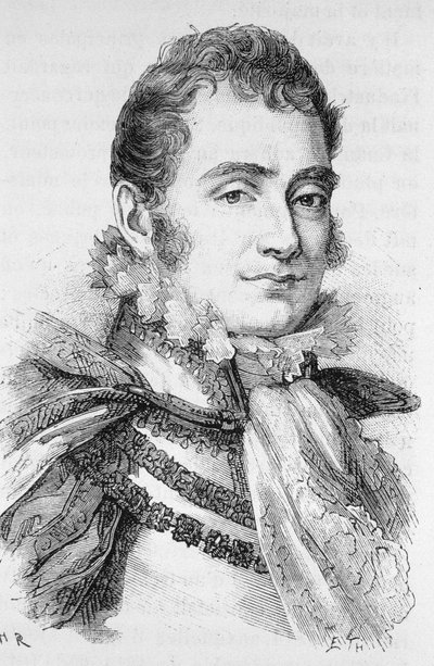 Portrait du Duc de Berry (1778 - 1820). Gravure de la fin du 19ème siècle dans "Histoire de France" par H. Martin - Unknown artist