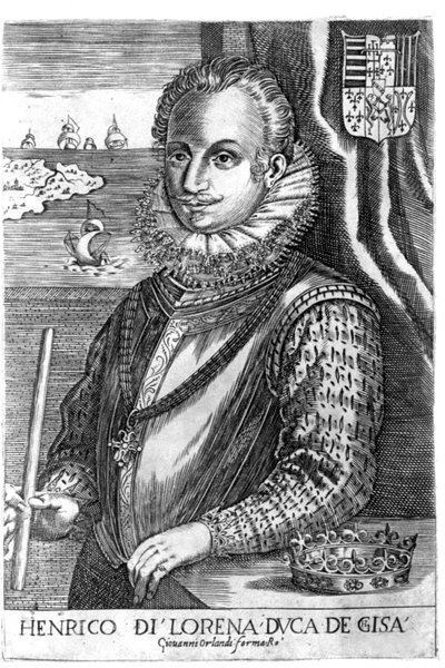 Portrait du duc de Guise (Henri Ier de Lorraine, dit le Balafré (1550 - 1588)). Gravure du 17e siècle. - Unknown artist