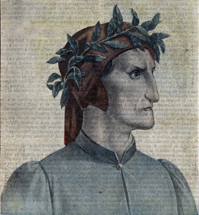 Portrait du poète italien Dante Alighieri (1265-1321) (Poète italien Dante Alighieri) Illustration de "Le pelerin" mai 1921 Collection privée - Unknown Artist