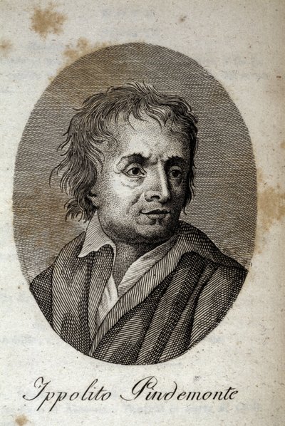 Portrait du poète italien Ippolito Pindemonte (1753-1828), ami du poète et dramaturge italien Ugo Foscolo (1778-1827). Gravure du XIXe siècle - Unknown artist
