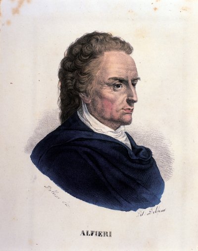 Portrait du poète et dramaturge italien Vittorio Alfieri. Gravure du 19e siècle - Unknown artist