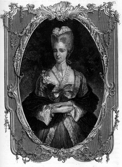 Portrait de la Marquise de Boufflers Marie Françoise Catherine de Beauvau Craon (1711-1787) - Gravure de 1862 dans « Les Reines du Monde » par nos premiers écrivains - Publié sous la direction de JGD Armandaud - Unknown artist