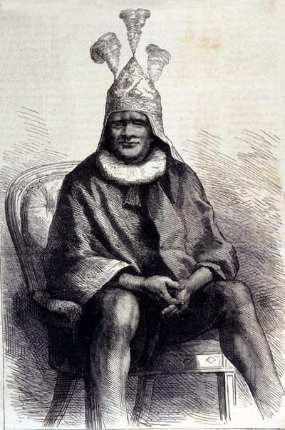 Portrait du roi zoulou Cetshwayo (ou Cetawayo, Cetewayo, Cetywajo, Ketchwayo) (1826-1884). Gravure du 19ème siècle - Unknown artist