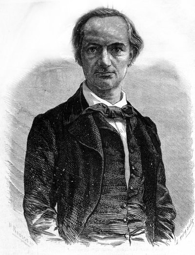 Portrait du poète Charles Baudelaire (1821-1867) Gravure du XIXe siècle - Unknown artist