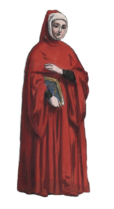 Portrait du poète Francesco Petrarca dit Pétrarque (1304-1374) - gravure de "Usi e Costumi di Tutti i Popoli dell
