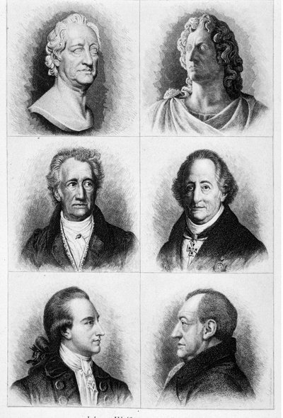 Portraits de Goethe. Gravure du 19e siècle - Unknown artist