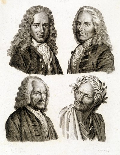 Portraits de Voltaire à différents âges - gravure - Unknown artist