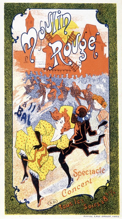Affiche annonçant les « Concerts » ayant lieu chaque soir au Moulin Rouge, Paris - Unknown artist