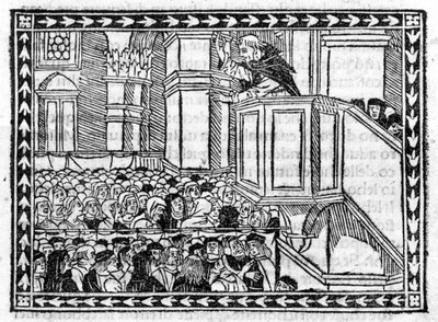 Prédication de G. Savonarole - dans le "Compendium of Revelatione" - Unknown artist