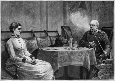 Prince Otto von Bismarck (1815-98) et sa femme, Johanna (1824-94) - gravure 1887 - Unknown artist