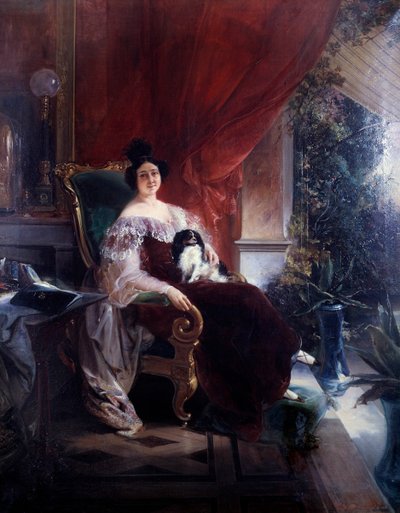 Intimité, la dame avec le chien - Unknown artist