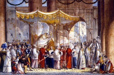 Procession à Rome en 1835 du Pape Grégoire XVI (1765 - 1846). - Unknown artist