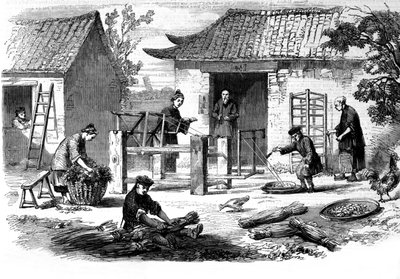 Production de la soie en Chine et les différentes étapes de fabrication - Unknown artist