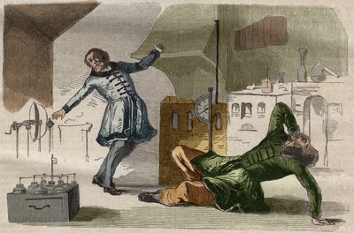 Le professeur Georges Guillaume (Wilhelm) Richmann (1711-1753) mort dans son atelier suite à une expérience avec un électromètre - Unknown artist
