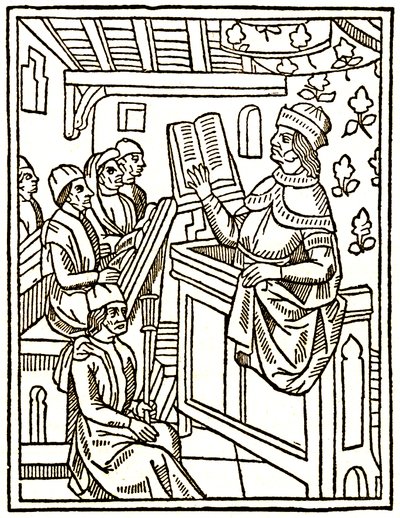 Professeur enseignant depuis une chaire - Unknown artist