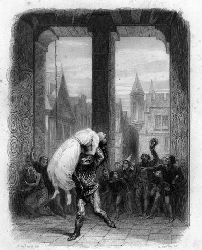 Quasimodo sauvant Esmeralda. Illustration de « Notre-Dame de Paris » par Victor Hugo, 1844 - Unknown artist