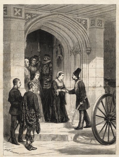 La reine Victoria recevant le Shah de Perse (Naser al-Din Shah Qajar - Nassereddin Shah Qajar) (Nasser al-Din ou Nassereddin Shah, Nassiruddin Shah ou Nasir al Din) (1831-1896) à l