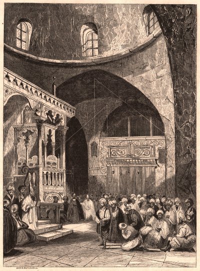 Rabbin et congrégation dans une synagogue à Jérusalem - Unknown