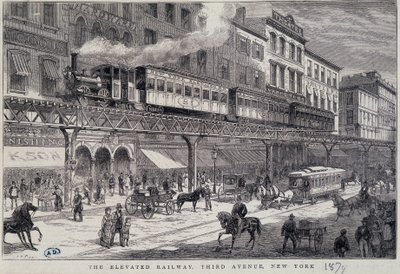 Chemin de fer surélevé sur la 3ème Avenue, New York - Unknown artist
