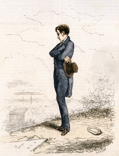 Rastignac reste seul, fait quelques pas dans le cimetière... - Unknown artist