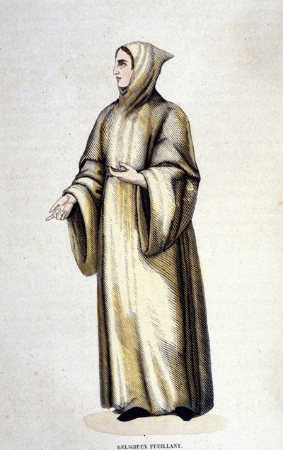 Religieux Feuillant, Ordre de Cîteaux, réformé par Jean de La Barrière. Gravure du 19ème siècle - Unknown artist